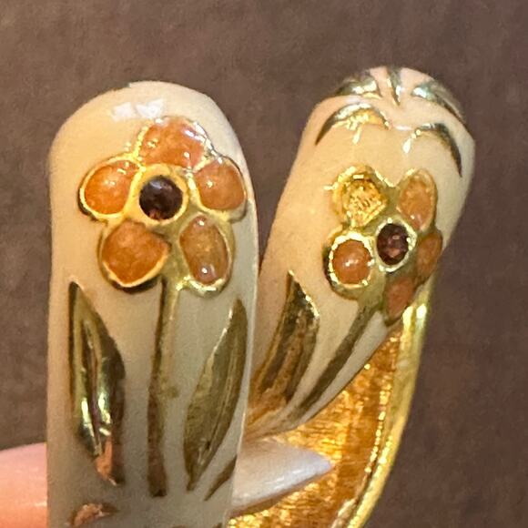 NOLAN MILLER PINK FLOWER FLOATING CLOISONNE HEART Pendant - Picture 4 of 7